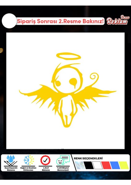 Karanlık Melek Figürlü Sticker – Gotik & Emo Stil Araba Stickerı