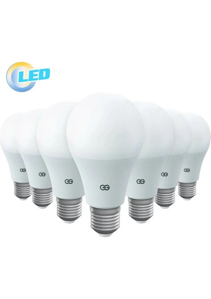Günsan 10'lu LED Ampul 9W Beyaz Işık E27 (6500K 220-240V)