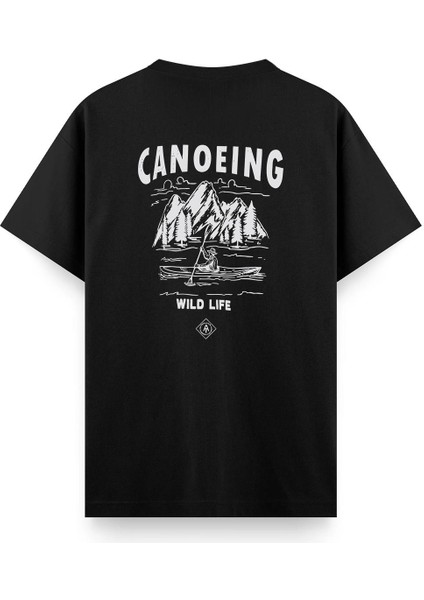 Canoening Sırt Baskılı Bisiklet Yaka Unisex Tshirt