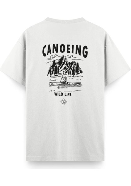 Canoening Sırt Baskılı Bisiklet Yaka Unisex Tshirt