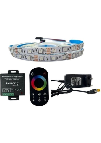 Rf Dokunmatik Kumandalı Rgb Şerit LED Set 5050 Ledli 3çipli 5metre IP20