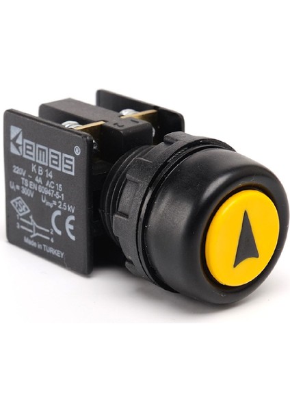 KB14RSO ,KONTAK-1A1K Etanj+Yön Sarı Yaylı M22 Buton