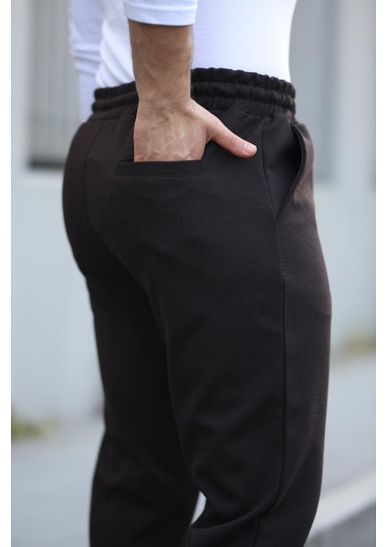 Kahverengi Beli Lastikli Modern Fit Erkek Jogger PANTOLON-2513 fiyatları
