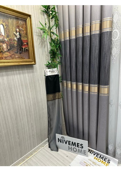 Nivemeshome Mozaik FT614163 V-5403 Gümüş 1/3 Sık Pileli Fon Perde Apm fırsatları