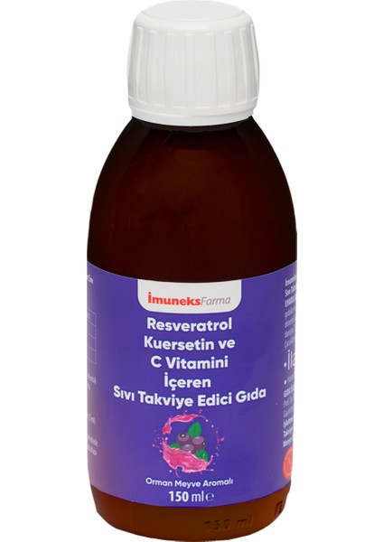 Resveratrol Kuersetin ve C Vitamini İçeren Sıvı Takviye Edici Gıda 150 ml x 2 Adet modelleri