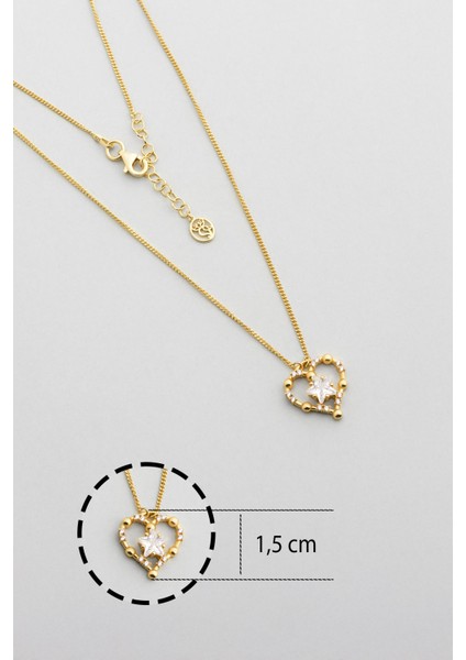 Aşk Yıldızı 18 Ayar Sarı Altın Kaplama 45 cm Gümüş Kolye modelleri