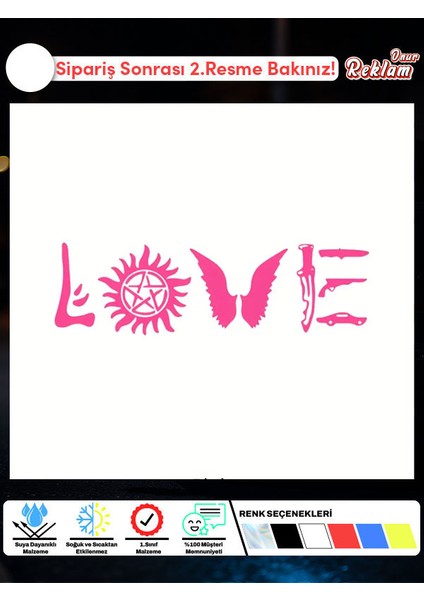 Dark Fantasy "love" Tasarım Sticker – Alternatif Gotik Stil