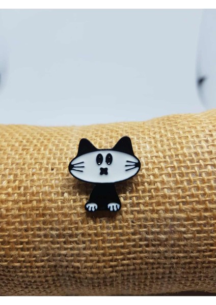 Kedi Rozet Mineli Metal Hediye Çanta Süsü Kadın Broş Pin Kawaii Hediye Sevimli Hayvan