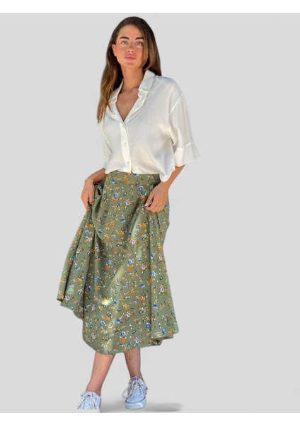 Valerie Viskon Kloş Uzun Etek Kadın Yeşil