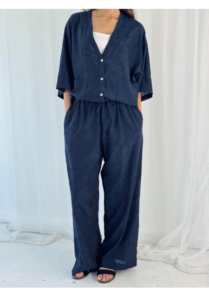 Tasarım Şort Astarlı Bol Pantolon Kadın Koyu Lacivert fiyatları