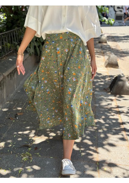 Valerie Viskon Kloş Uzun Etek Kadın Yeşil fırsatları