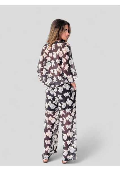 Tasarım Şort Astarlı Şifon Pantolon Kadın Siyah Beyaz fiyatları