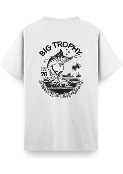 Big Trophy Sırt Baskılı Bisiklet Yaka Unisex Tshirt