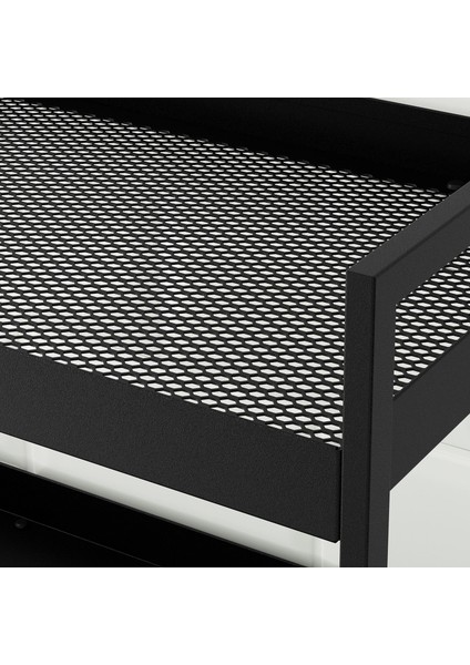 Nıssafors Servis Arabası 50,5X30X83 cm Tekerlekli Siyah Çok Yönlü Dayanıklı