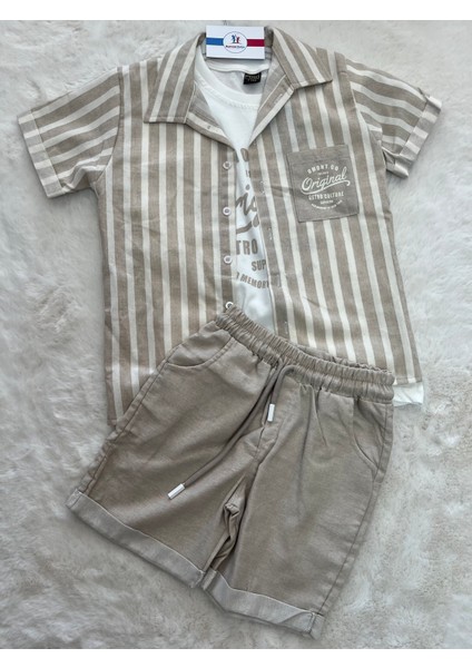 Omont Sıfır Kol Badili Gömlekli 3 Lü Erkek Takım