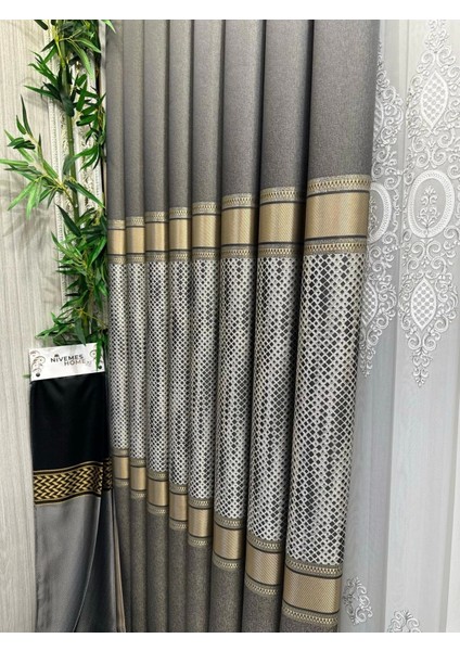 Nivemeshome Mozaik FT614163 V-2503 Toprak 1/3 Sık Pileli Fon Perde Apm fiyatları