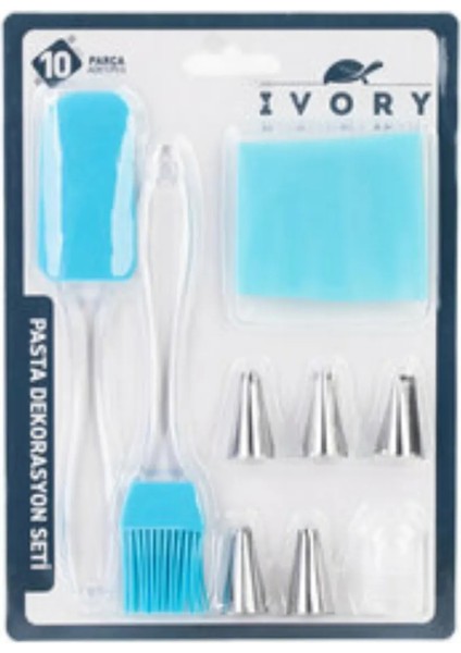 Pasta Yapım Seti 9lu Rus Duyu Seti 6lı Krema Sıkma Torbası Pasta Spatulası ve Yumurta Fırçası