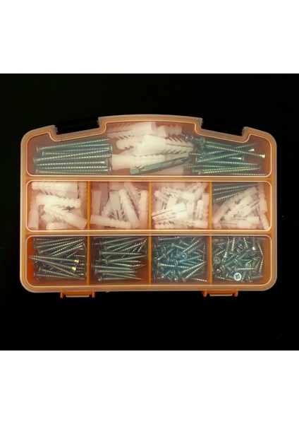 327 Parça 13 Çeşit Vida Seti, Dübelli Sunta Vidası Seti,matkap Ucu Bits Uç ve Takım Çantası