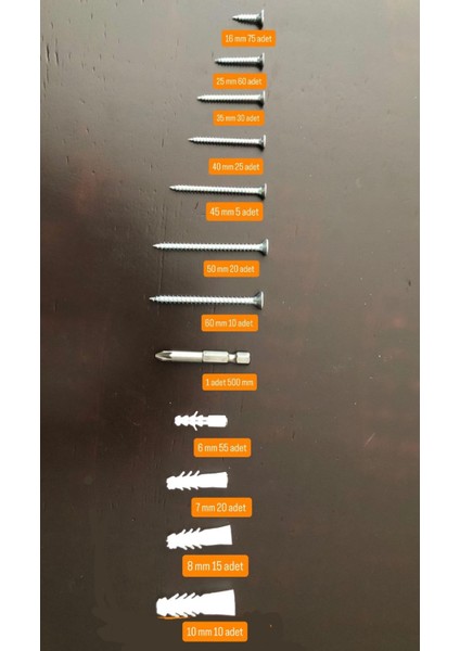 327 Parça 13 Çeşit Vida Seti, Dübelli Sunta Vidası Seti,matkap Ucu Bits Uç ve Takım Çantası fırsatları
