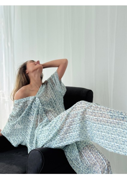 Tasarım Şort Astarlı Şifon Pantolon Kadın Mint modelleri