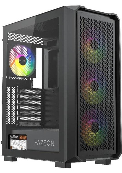 F10 650W 80PLUS Bronze Mesh 4X120MM Argb Fanlı Atx Bilgisayar Kasası