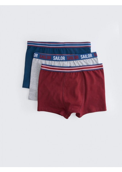 Lcw Kids Bordo Basic Pamuklu Erkek Çocuk Boxer 3'lü