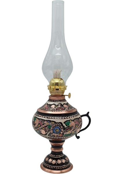 El Yapımı %100 Bakır Işlemeli Dekoratif Gaz Lambası – Nostaljik ve Şık Ev Dekoru