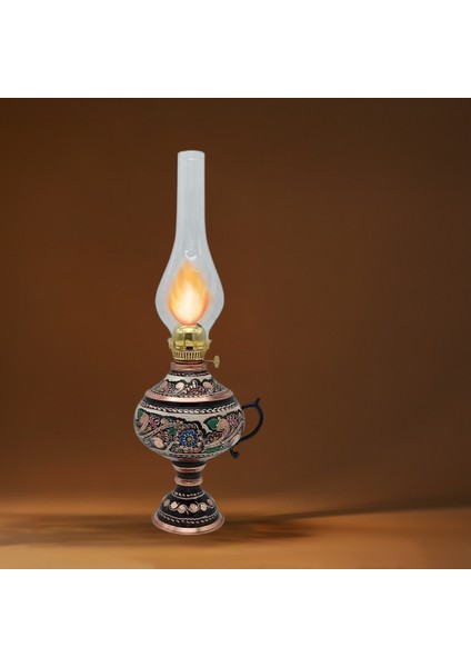 El Yapımı %100 Bakır Işlemeli Dekoratif Gaz Lambası – Nostaljik ve Şık Ev Dekoru fiyatları