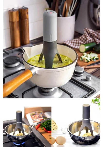 Çorba Karıştırıcı Portatif Pilli Otomatik Tencere Pratik Çorba Yoğurt Yemek Sos Çırpıcı