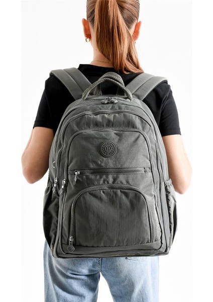 Bolsas 1087 Su Geçirmez Ithal Krinkıl Kumaş Laptop Bölmeli Okul ve Günlük Sırt Çantası Gri fiyatları