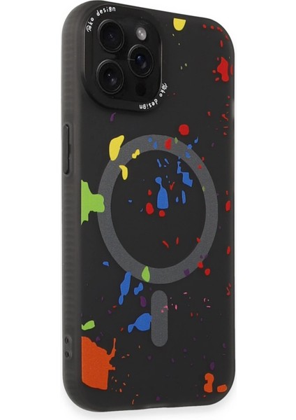 Iphone 14 Pro Colorful Magsafe Kapak - Siyah Nrmsa