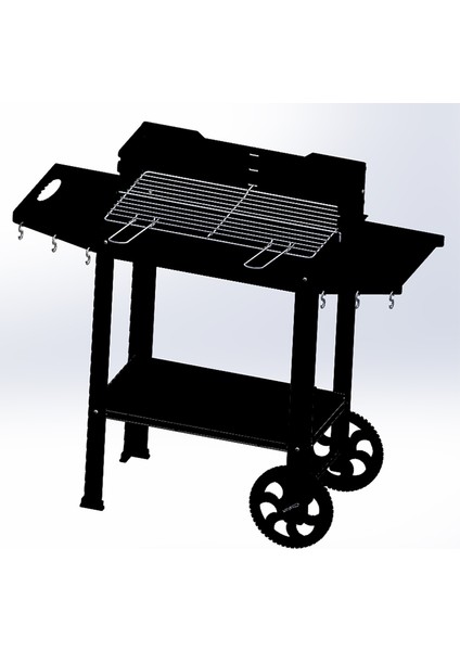 Tekerlekli Mangal, Metal Sehpalı/raflı Barbekü S Model indirimleri