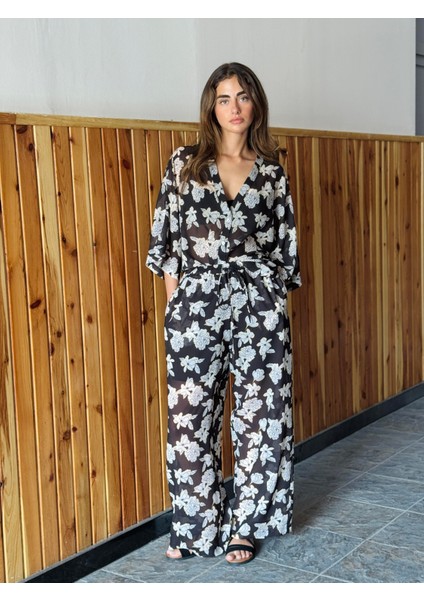 Tasarım Şort Astarlı Şifon Pantolon Kadın Siyah Beyaz fırsatları