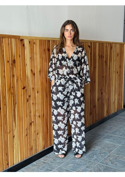 Tasarım Şort Astarlı Şifon Pantolon Kadın Siyah Beyaz indirimleri