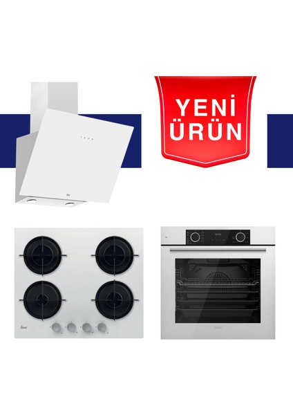 & Hoover Fryart Serisi Snow Harmony Beyaz Ankastre Set (HDG6C1GWTK + HVW6MW + XE63CB)
