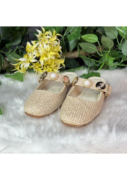 Taşlı Hasır Görünümlü Yazlık Babet M1012