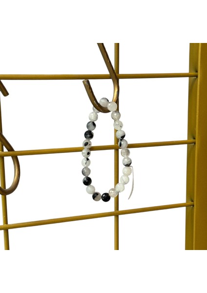 Rutilli Kuvars Siyah Gri Beyaz Doğal Taş Bileklik fiyatları