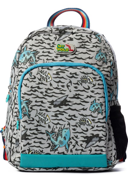 Omuz Destekli Su Geçirmez Renkli Kreş ve Anaokulu Çantası MYP8625 Köpek Balığı