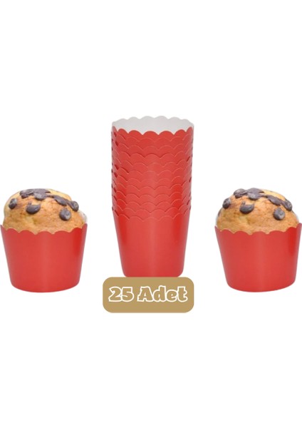 Kırmızı Renkli Cupcake Muffin Kalıbı