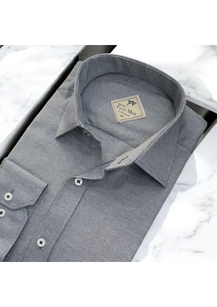 Linen Keten Klasik Uzun Kollu Terletmeyen Gri Erkek Gömlek (Regular Kalıp) fiyatları