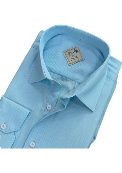Linen Keten Klasik Uzun Kollu Terletmeyen Mavi Erkek Gömlek (Regular Kalıp) fiyatları