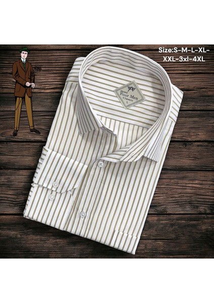 Linen Keten Klasik %100 Cotton Uzun Kollu Terletmeyen Tek Cepli Kapaklı Beyaz Gömlek (Regular Kalıp)