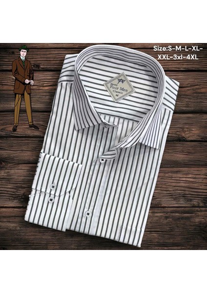 Linen Keten Klasik %100 Cotton Uzun Kollu Terletmeyen Tek Cepli Kapaklı Beyaz Gömlek (Regular Kalıp)