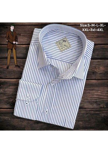 Linen Keten Klasik %100 Cotton Uzun Kollu Terletmeyen Tek Cepli Kapaklı Beyaz Gömlek (Regular Kalıp)