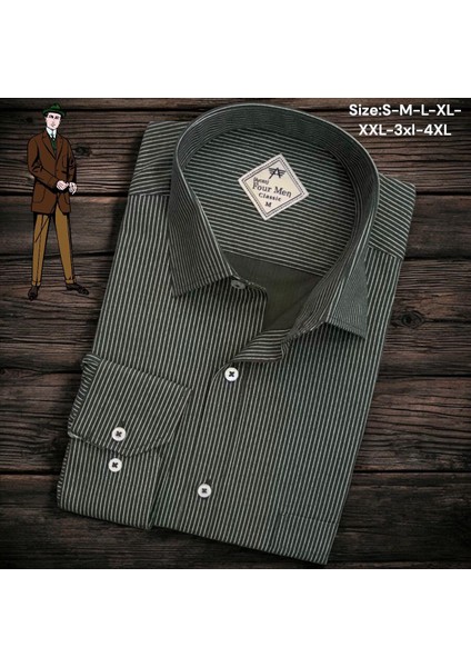 Linen Keten Klasik %100 Cotton Uzun Kollu Terletmeyen Tek Cepli Kapaklı Siyah Gömlek (Regular Kalıp)