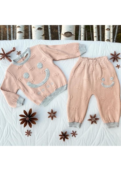 Smıle Ikili Triko Takım Pembe