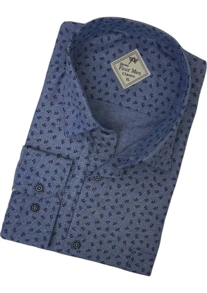 Linen Keten Klasik Uzun Kollu Terletmeyen Mavi Erkek Gömlek (Regular Kalıp) fiyatları