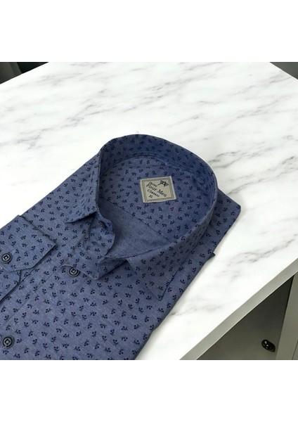 Linen Keten Klasik Uzun Kollu Terletmeyen Mavi Erkek Gömlek (Regular Kalıp) modelleri