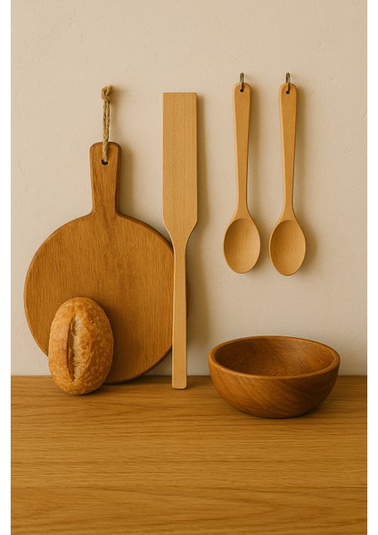 Ahşap Kaşık Kayın 30X7 cm 2 Adet modelleri