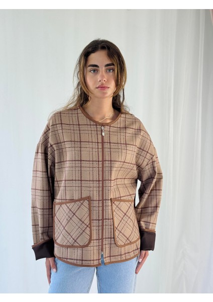 Tasarım Mevsimlik Ince Ceket Kadın Kızıl Kahve indirimleri